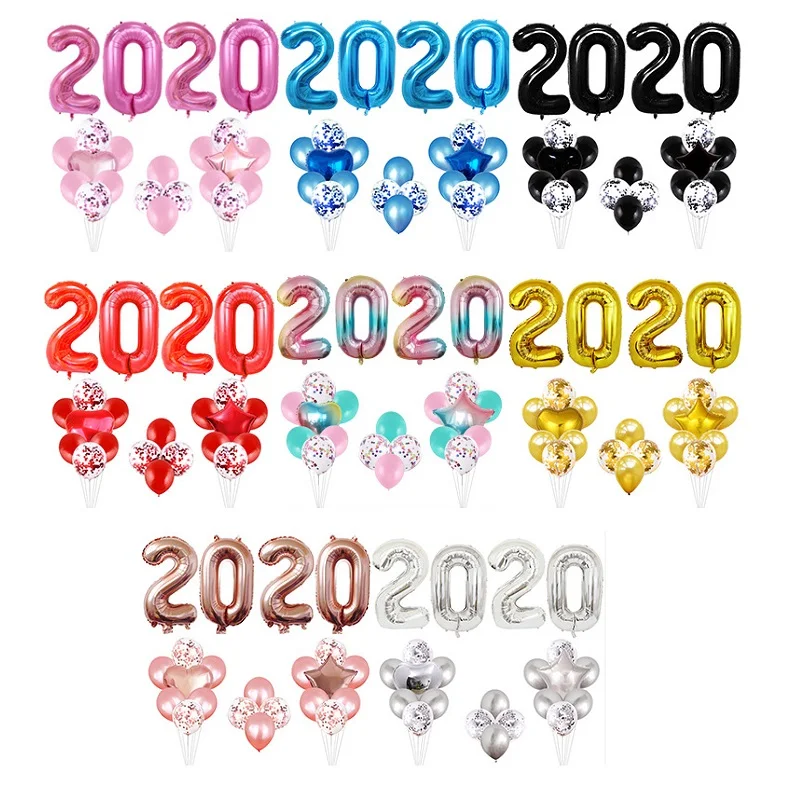 

2020 Balloons 32inch Number Foil Helium Baloons Merry Christmas New Year Company annual meeting Decoration Noel Xmas