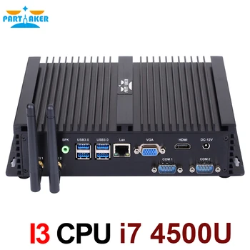 

Partaker Mini Computer Fanless Mini PC Windows 10 Core i7 4500U 2*RS232 industrial PC Rugged PC 4K Ultra HDMI VGA Display