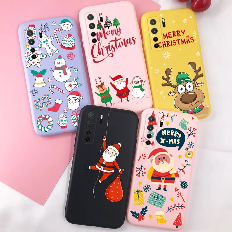 Чехол для Huawei P40 Lite Рождественский E Nova 7i 7 6 SE Honor 9X Pro 9A 9C 9S силиконовый защитный