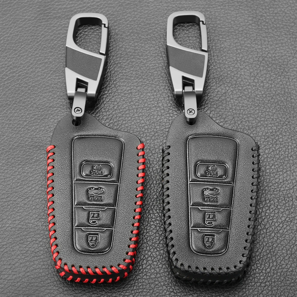 Кожаный чехол для ключей для Toyota Camry CHR Corolla RAV4 Avalon Land Cruiser Prado Prius дистанционный брелок крышка 2 3 4 кнопки