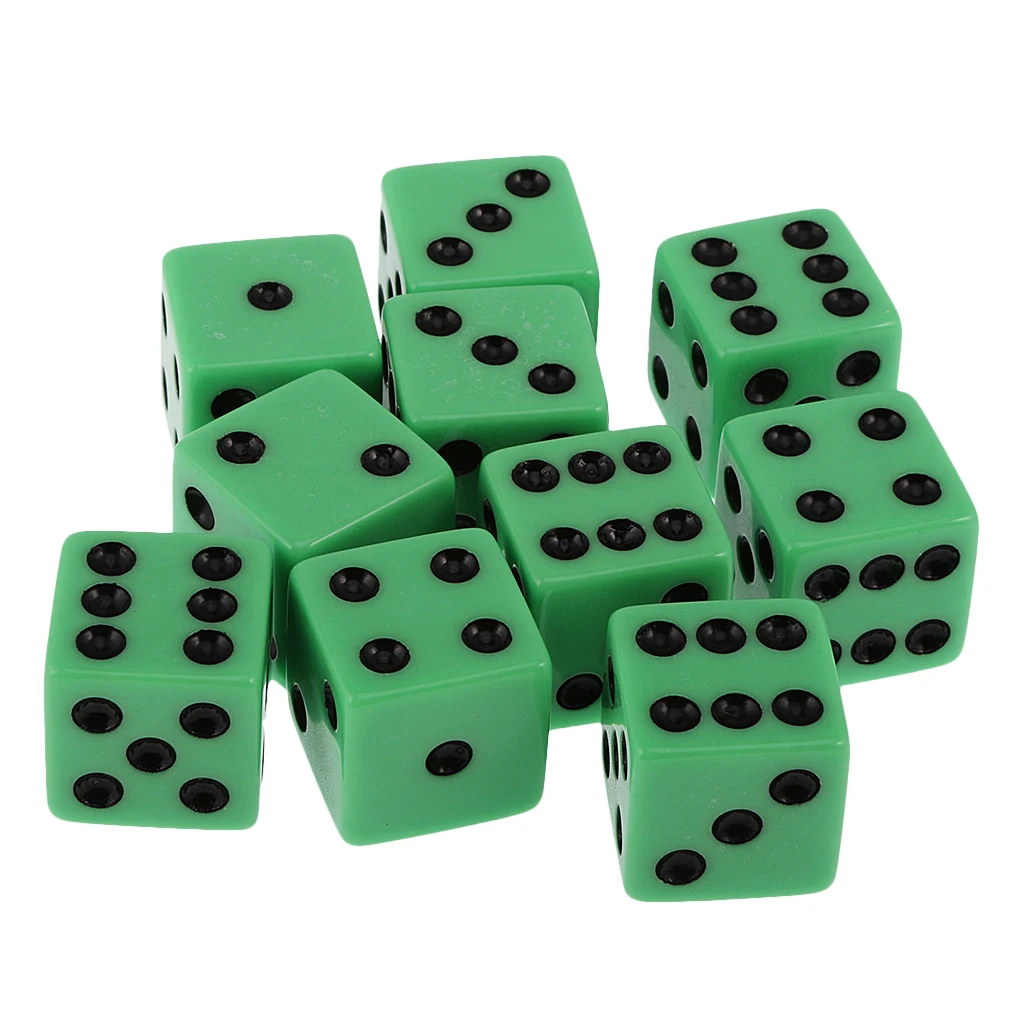 Pack of 10pcs 18mm Six Sided D6 Spot Dices for D&D TRPG Party Board Game Toys