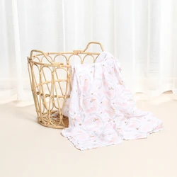 Muselina de algodón de bambú suave, edredón de unicornio para recién nacido, Toalla de baño, accesorios para cochecito de bebé, novedad