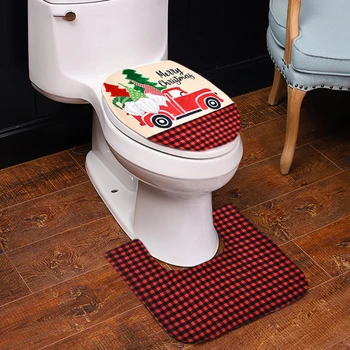 

Bathroom Toilet Foot Pad Seat Cover Cap Christmas Festival Decor Accessories Party Home Bathroom Decoration Toilet Cover New