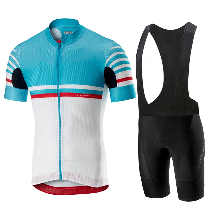 

CyclingEasy 41431 2019 FREE AR 4.1 Blue Cycling Jersey Maillot Ciclismo Short Sleeve and Cycling bib Shorts Cycling Kits