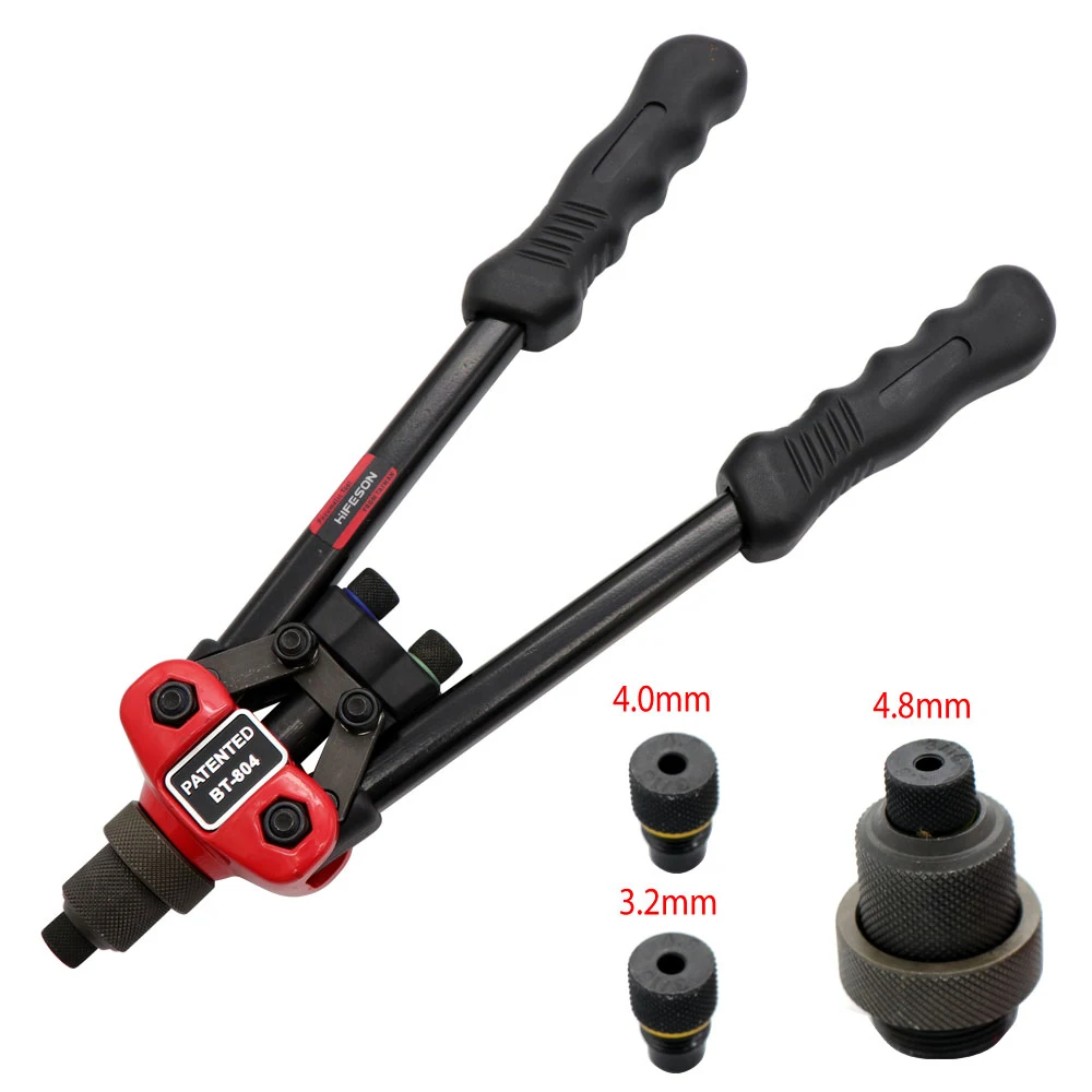 HIFESON Double Hand Manual Blind Rivet Nut Gun HF-BT801 Nails Rivets Riveter Riveting Tool for 2.4 3.2 4.0 4.8 6.4mm