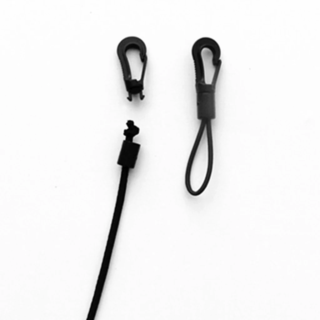 60 Pieces Plastic 5mm Elastic Cord Bungee Shock Cord Karabiner End Hooks