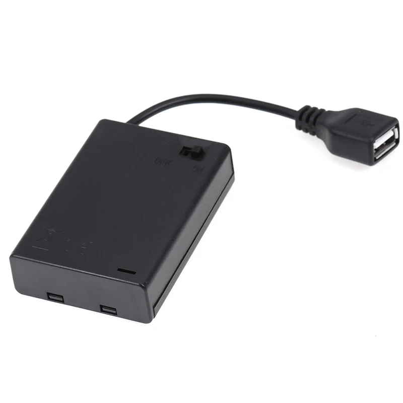 DC4.5V Портативный Mini AA Батарея держатель коробка для хранения чехол USB Питание 5050
