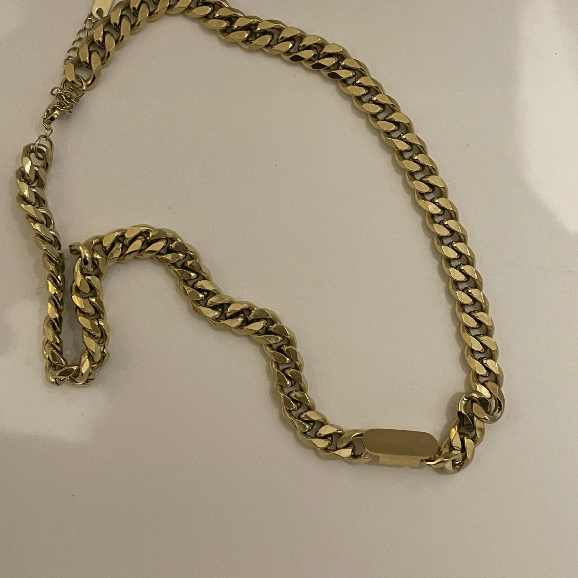 Titanium Steel Metal Chain Necklace 