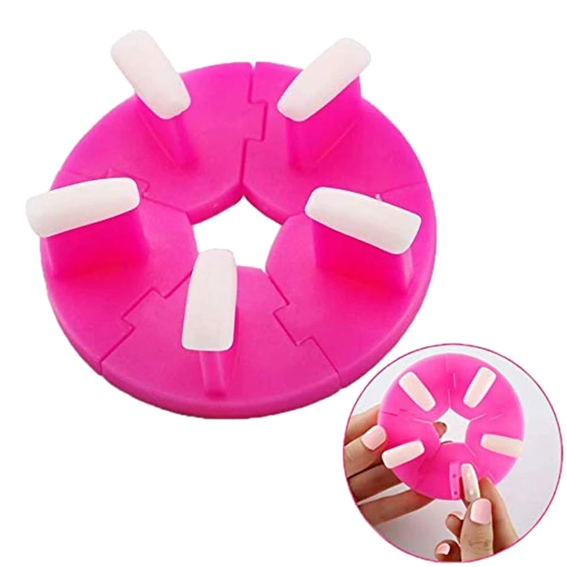 Набор инструментов для обучения маникюрным наконечникам, подставка для самостоятельной сборки, Съемные Инструменты для маникюра(розово-красный