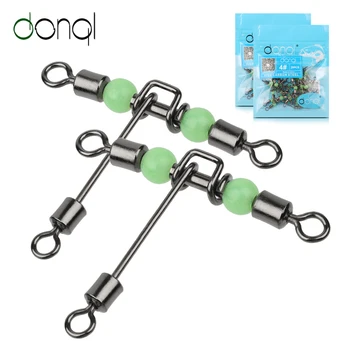 MEGA DISCOUNT ❤️ DONQL 5/20pcs Fishing Swivel Connector Bearing Rolling 3 Way T Shape Fishhook Lure Line Connector Fishing Tackle Luminous Beads - discount item 35% OFF Sports & Entertainment