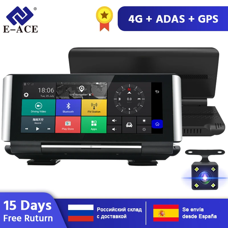 E-ACE E01 Автомобильный видеорегистратор gps 4G навигационный трекер " Android 5,1 Автомобильная камера wifi 1080P ADAS видео рекордер для автомобильных навигаторов туризма