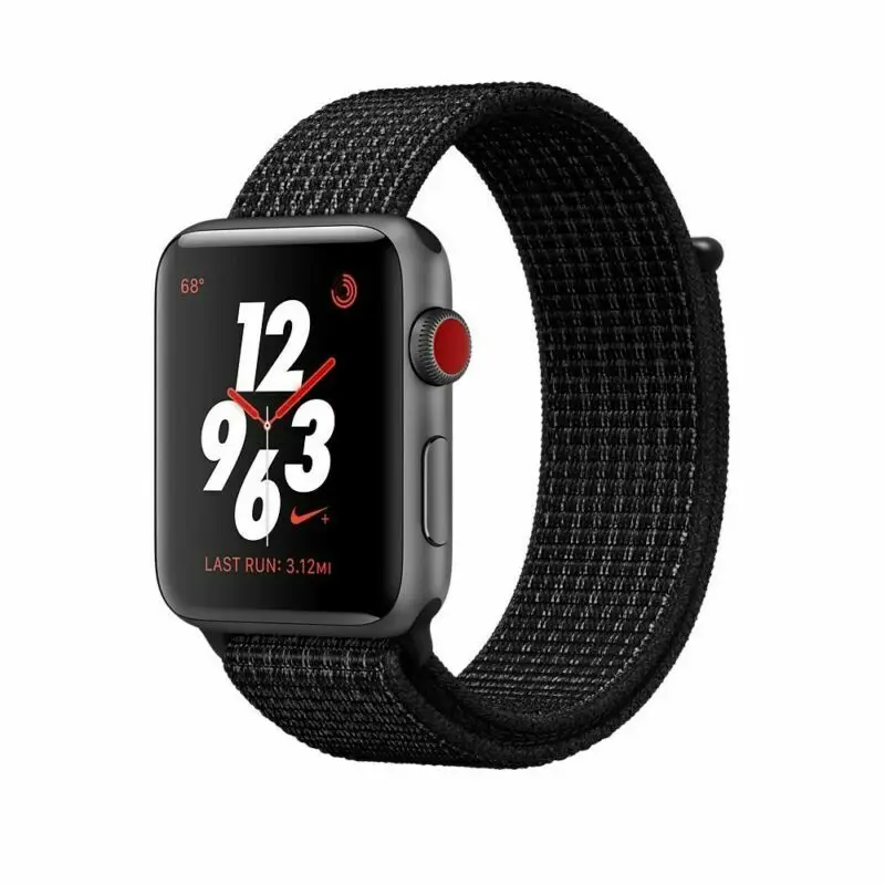 Флэш-память спортивные петли для наручных часов Apple Watch, версии 40/44 мм 42/38 мм 5/4/3/2/1 нейлоновый ремешок для наручных часов браслет ремешок на застежке-липучке застежка - Цвет ремешка: Black Pure