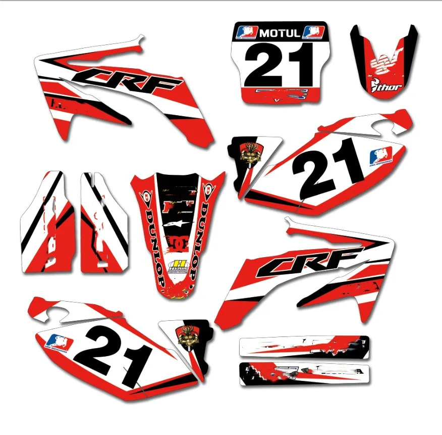 Графические Наклейки для мотоциклетной команды Набор наклеек Honda CRF250 CRF250R 2005 2006
