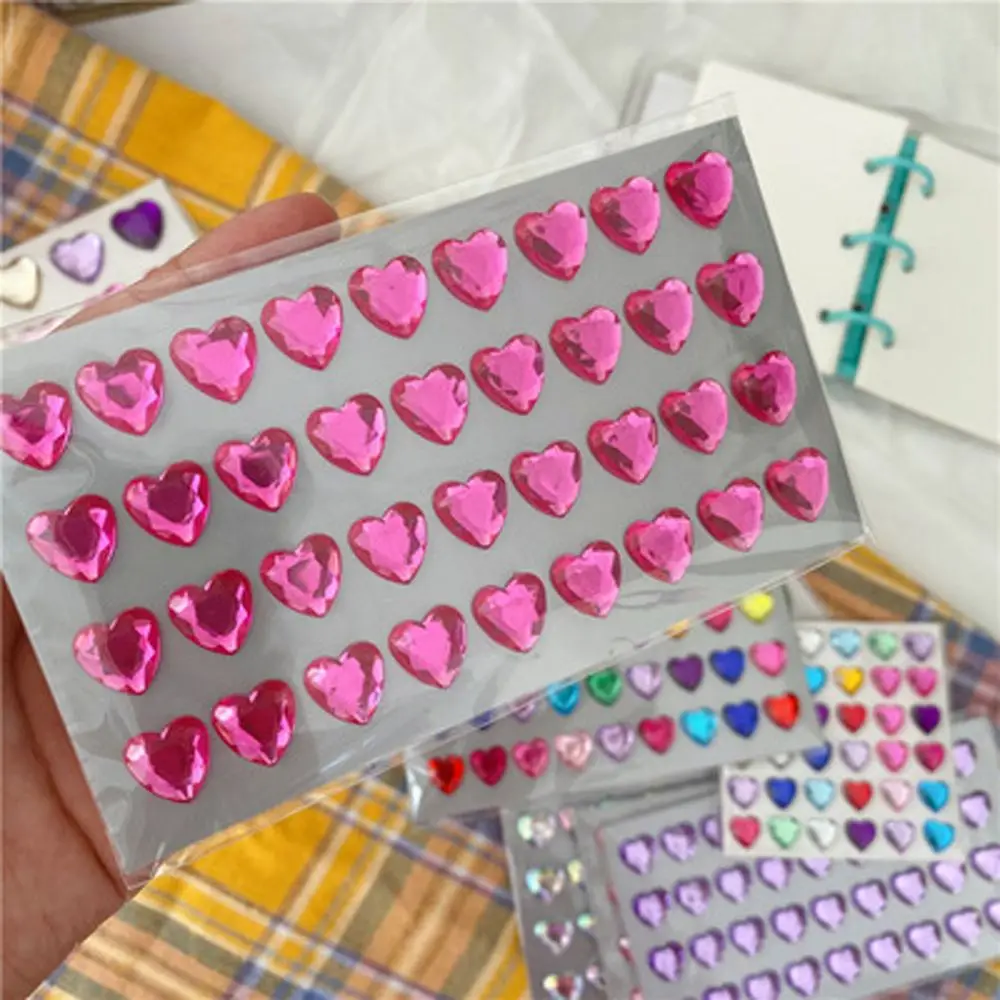 Puffy Pink Diamond Stickers for Scrapbooking, Resin and Mixed Media Art,  Gemstone Decoration, 3D Embellishment Sticker Sheet, UK Shop 