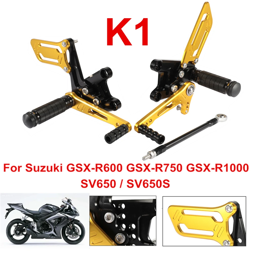 CNC мотоцикл подножка подножки Peg педаль Rearset черный золотой для Suzuki SV650 SV650S GSXR600 GSXR750 GSX-R1000 K1 D40