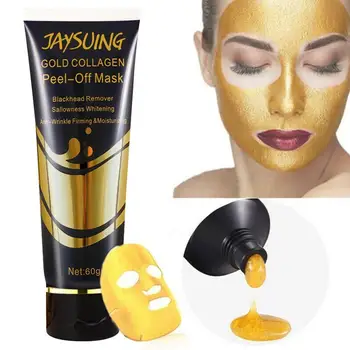 

Woman's Face Mask 24K Gold Collagen Peel Off Black Care Acne Black Deep Treatment Skin Cleansing Mask 60g Peeling W9R5