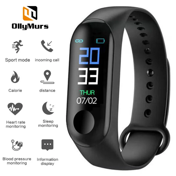 

Hot M3 Smart Band Wristband Health Heart rate/Blood/Pressure/Heart Rate Monitor/Pedometer Sports Bracelet for Men Women bracelet