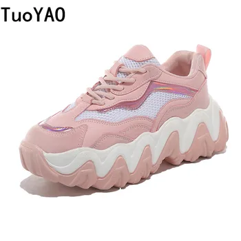 

New Fashion 2020 Women Sneakers Pink Classic Thick Bottom Chunky Shoes Womens Platform Sneakers Casual Shoes Zapatos De Mujer
