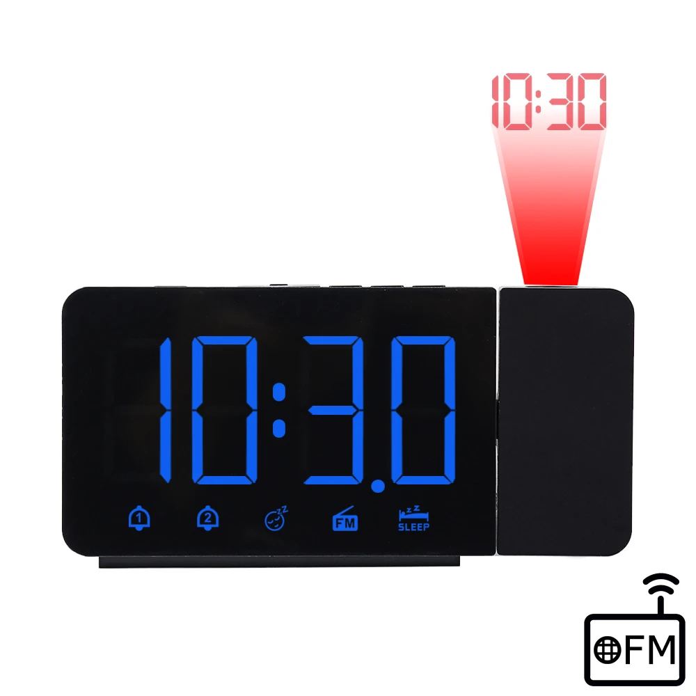 FanJu reloj despertador con Radio FM, proyector LED Digital de hora, alarma Dual para escritorio, relojes electrónicos mesa, despertador, proyección de tiempo|Relojes despertadores| - AliExpress