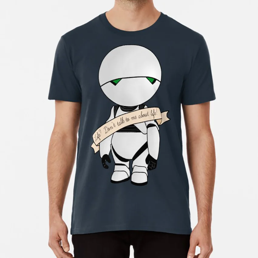 

Life Don't talk to me about life. T shirt the hitchhikers guide to the galaxy hitchhikers guide douglas adams marvin sci