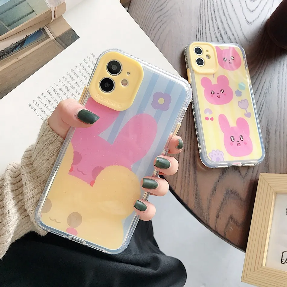 Зеркальный 3D-чехол для камеры iPhone SE 2020 XR XS Max 7 8 Plus силиконовый чехол с мультяшным