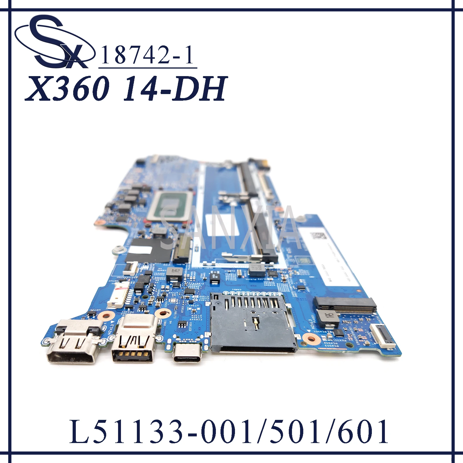 US $193.80 KEFU 187421 Laptop motherboard for HP Pavilion X360 Convertible 14DH original mainboard I38145U UMA L51132601 L51133501