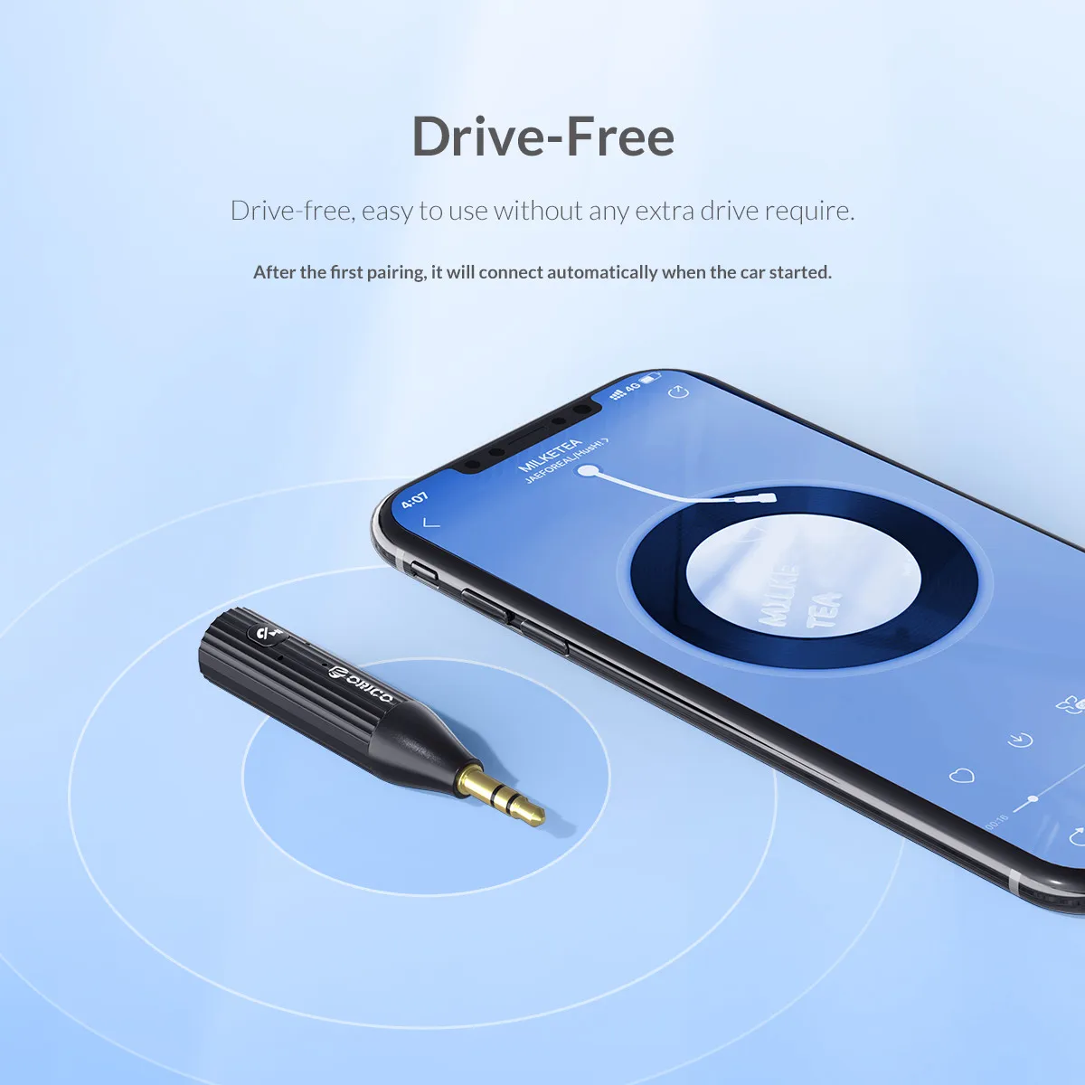 ORICO Bluetooth 5,0 приемник автомобильный 3,5 мм Aux 3,5 Jack стерео адаптер EDR Беспроводной адаптер музыкальные наушники Bluetooth аудио приемник