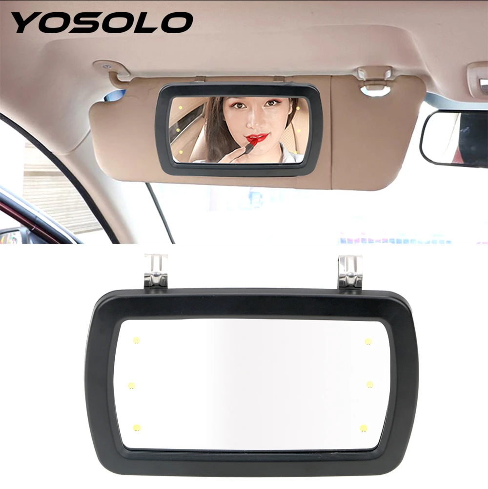 Yosolo Pare Soleil De Voiture Miroir Cosmetique Lumieres Led Miroir De Maquillage Interieur Pour Bebe Aliexpress