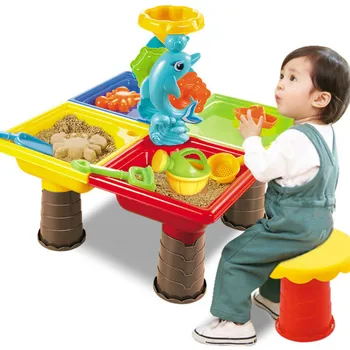 

Summer Desk Digging Pit for Children Bucket Outdoor Kids Seaside Beach Toy Set Water Sandglass Play Sand Table Garden Toy