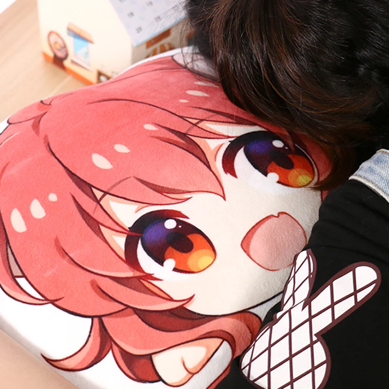 Anime Machikado Mazoku Yuko Yoshida Double-sided Plush Doll Cartoon Cosplay Cute Throw Pillow Gift Cushion