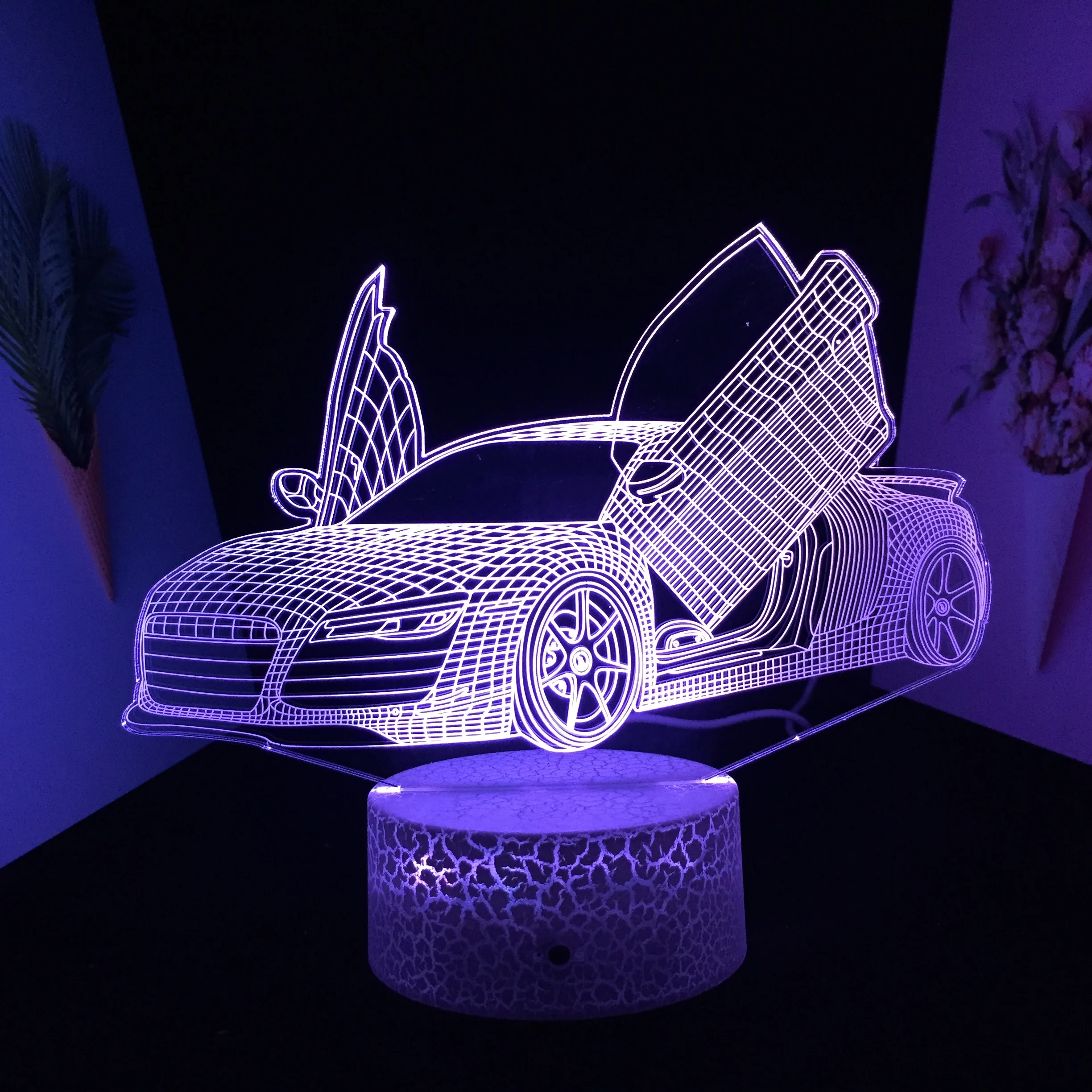 Автомобильная серия ножницы дверь спортивный автомобиль 3D Светодиодная лампа