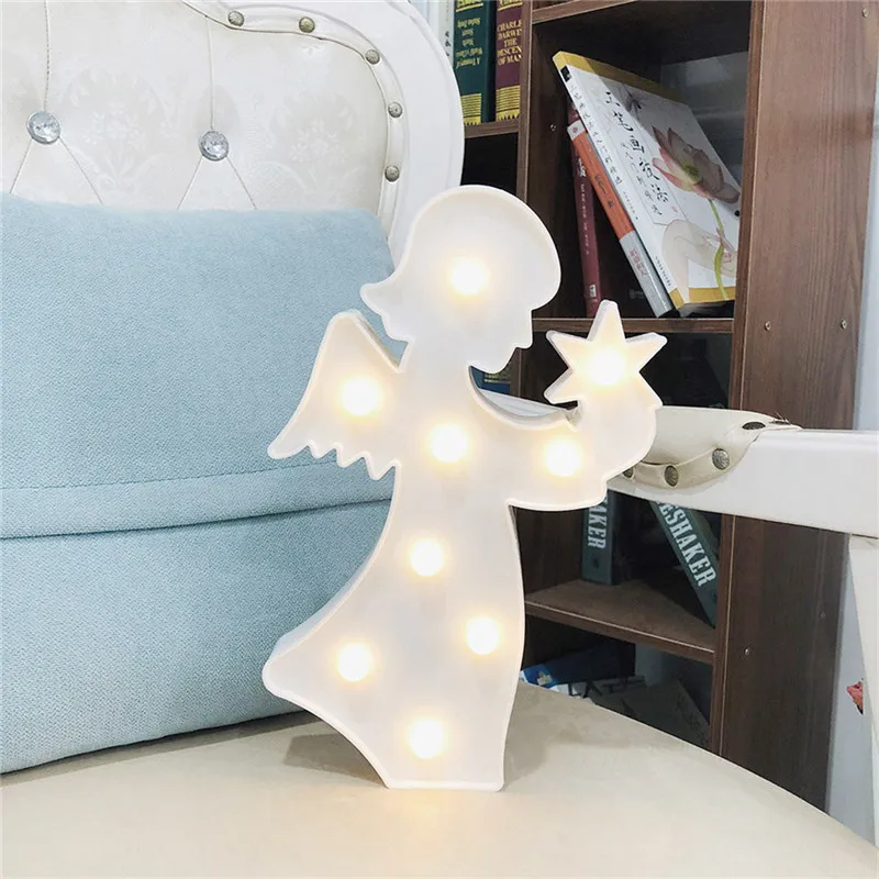 Creative Angel Fairy LED Night Light Lamp Battery Powered Lights Home Decor lampka nocna #4S03 (5)