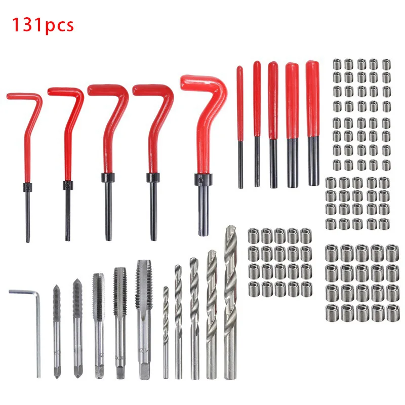 131Pcs Helicoil Auto Engine Block การกู้คืนเครื่องมือซ่อมชุด M5 M6 M8
