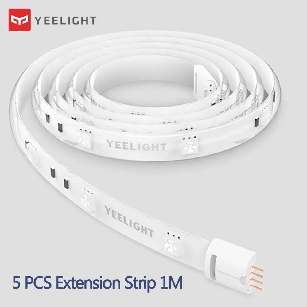 Xiao mi Yeelight умная световая полоса плюс 1 м выдвижной светодиодный проводник цвета RGB огни работа Alexa Google Assistant mi домашняя Автоматизация - Цвет: 5M Extension Strip