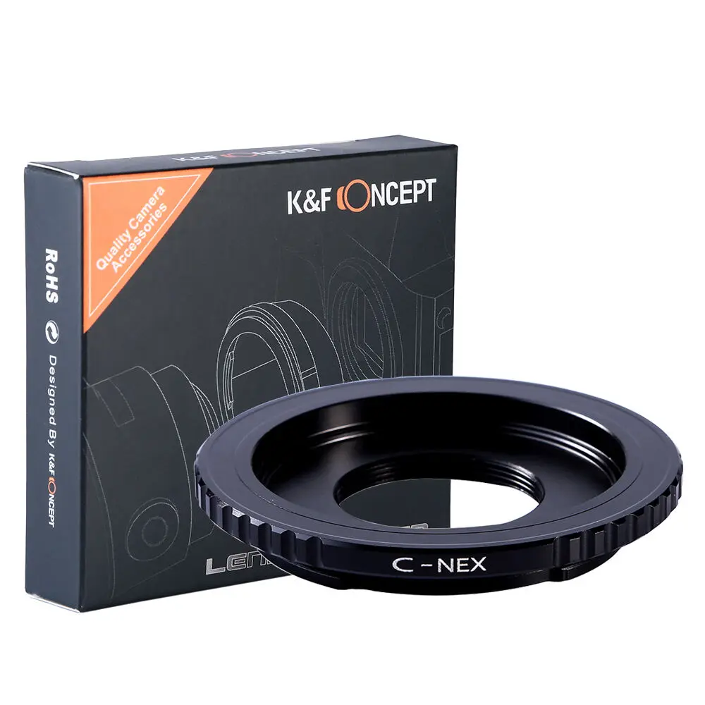 Адаптер K & F с крышкой объектива для крепления C к Sony NEX E mount Alpha A6400 A6300 A7R2 A3000 A7R3 A7R A6000