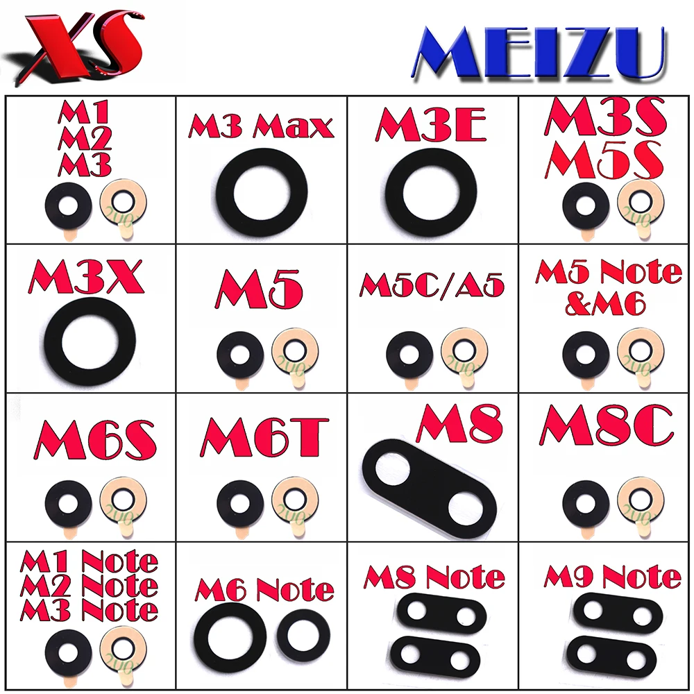 2x стеклянный задний объектив камеры для Meizu MX3 MX4 MX5 MX6 pro pro6 6S Pro7 plus M1 M2 M3 M3S M5C M5 M5S M15 M6