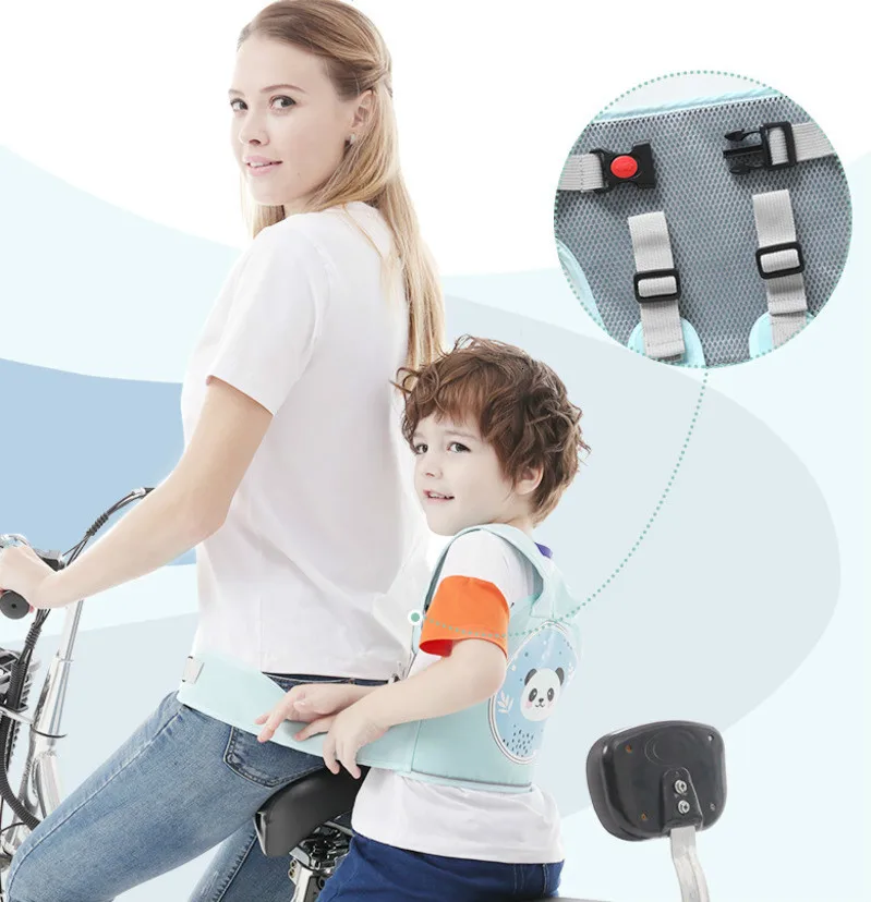 Children Safety Motorcycle Seat Belt Backpacks Hold Protector Reflect Vest Belt Adjustable Vehicle Safe Strap Carrier Harness
