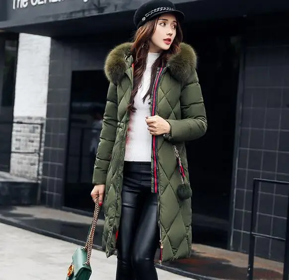 

New 2019 Russia Style Fashion Winter Parka Women Large Fur Collar Coat Ladies Long Clothing Thickening Warm Winter Jacket ZL866
