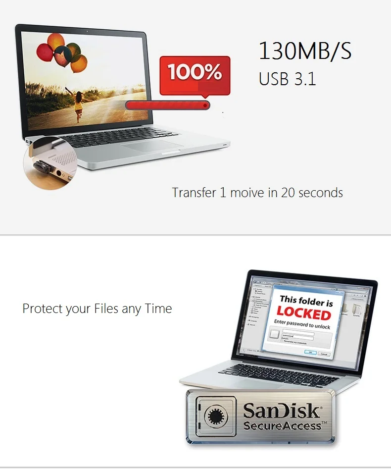 Двойной Флеш-накопитель SanDisk USB 3,1 флеш-накопитель Fit 32 ГБ флэш-накопитель флэш-памяти de 64 Гб памяти 128 ГБ 256 130 МБ/с. 16 Гб мини диско-де-U для ПК/Noteboo