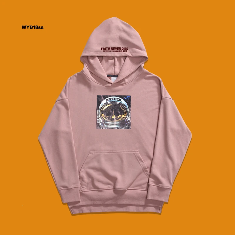 Свободный с капюшоном цельный hoodistyle астронавт мультфильм печати модный бренд печати ткань свободный досуг стиль пальто