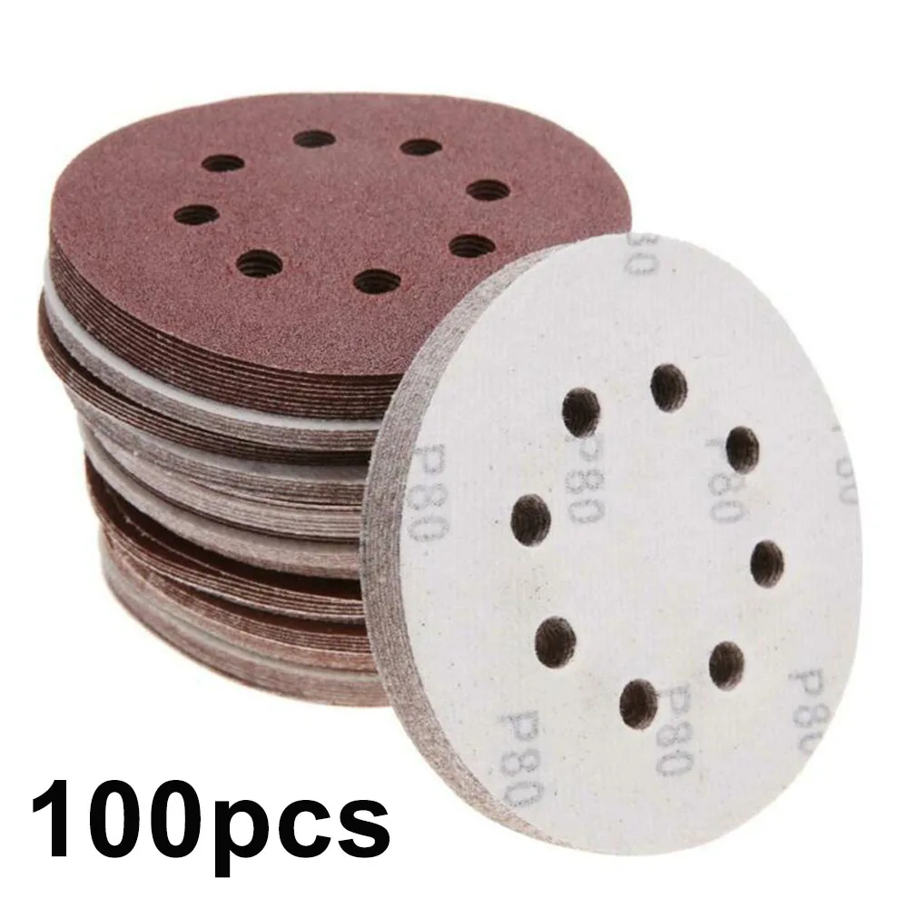 100 шт 125 мм Mix Grit Sander полировка дисков бумажные колодки абразивная наждачная бумага набор для общей полировки