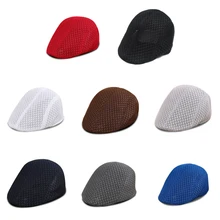 Летняя мужская и женская повседневная берет, плоская кепка, газетный стиль, дышащая сетчатая шляпа