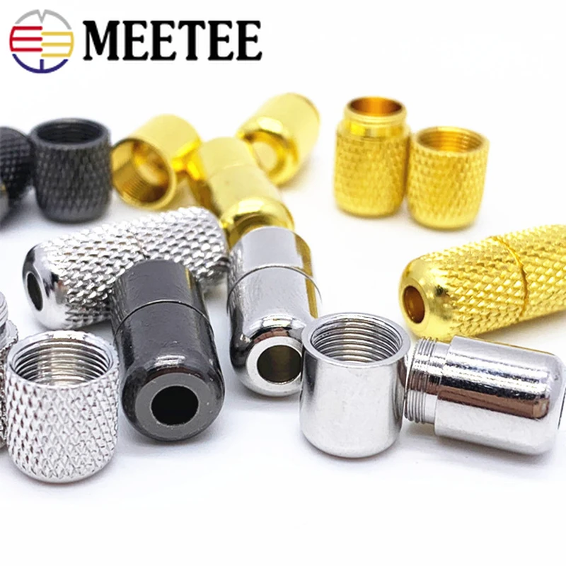 Meetee 10 шт. 18 мм металлические соединительные застежки шнурок замок DIY шнур для шляпы конец костюм стоппер крюк аксессуары DS011