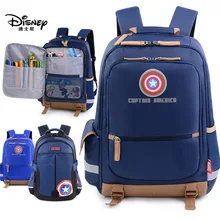 Disney Captain America children schoolbag boy girls Kids backpack large capacity waterproof reflective strip  birthday gift