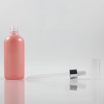 

100ml pink/olive colour cosmetic dropper bottles essential oils containers