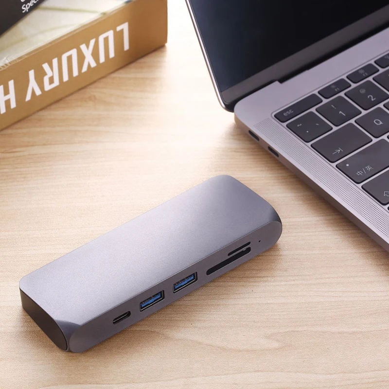 Usb-C к Hdmi 6-в-1 конвертер может вместить type-C к Usb3.0 Sd Tf карта концентратор зарядки расширитель адаптер