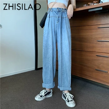 

High Waist Mom Boyfriends Jeans Trousers Women Vintage Jeans Plus Size Wide Leg Straight Jeans Chic Streetwear Denim Pants