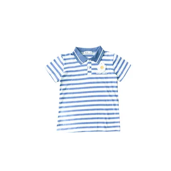 

Summer Dresses Toddler Girl Stripped Skirt Cotton Short-sleeve Casual Polo-dress With Round Neck Floral Icon Skirt for 1T-7T
