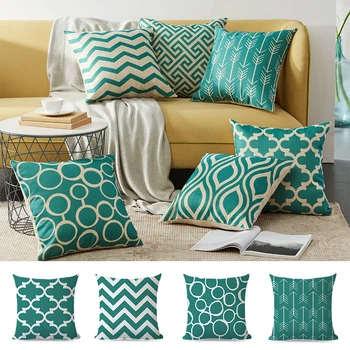 

Green Pillow Case Geometric Luxury Cushion Cover for Lving Room Sofa Nordic Pillow Cover 45*45 Decorative Kussenhoes Home Decor