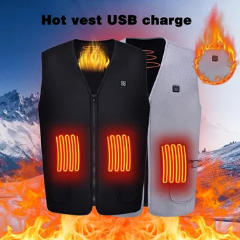 

Men Outdoor Winter Warm Sleeveless Jacket Smart Heating Vests Outcoat Men Security USB Heat Vest Flexible Electric Thermal